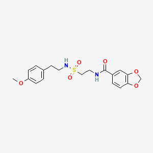 N-(2-(N-(4-methoxyphenethyl)sulfamoyl)ethyl)benzo[d][1,3]dioxole-5-carboxamide