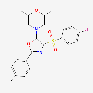 4-(4-((4-Fluorophenyl)sulfonyl)-2-(p-tolyl)oxazol-5-yl)-2,6-dimethylmorpholine