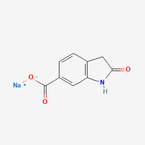 molecular formula C9H6NNaO3 B2427390 2-氧代-2,3-二氢-1H-吲哚-6-羧酸钠 CAS No. 1955506-95-2