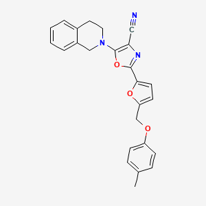 5-(3,4-dihydroisoquinolin-2(1H)-yl)-2-(5-((p-tolyloxy)methyl)furan-2-yl)oxazole-4-carbonitrile