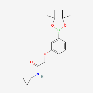 molecular formula C17H24BNO4 B2427402 N-cyclopropyl-2-(3-(4,4,5,5-tetramethyl-1,3,2-dioxaborolan-2-yl)phenoxy)acetamide CAS No. 1595290-69-9