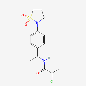 2-Chloro-N-[1-[4-(1,1-dioxo-1,2-thiazolidin-2-yl)phenyl]ethyl]propanamide