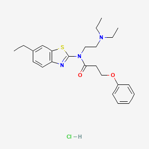 molecular formula C24H32ClN3O2S B2427408 N-(2-(diethylamino)ethyl)-N-(6-ethylbenzo[d]thiazol-2-yl)-3-phenoxypropanamide hydrochloride CAS No. 1215824-10-4