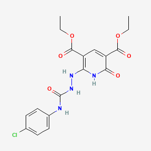 Diethyl 2-[2-[(4-chlorophenyl)carbamoyl]hydrazinyl]-6-oxo-1H-pyridine-3,5-dicarboxylate