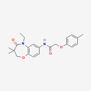 molecular formula C22H26N2O4 B2427413 N-(5-ethyl-3,3-dimethyl-4-oxo-2,3,4,5-tetrahydrobenzo[b][1,4]oxazepin-7-yl)-2-(p-tolyloxy)acetamide CAS No. 921545-02-0