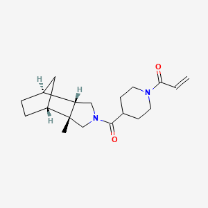 molecular formula C19H28N2O2 B2427419 1-[4-[(1R,2R,6S,7S)-2-Methyl-4-azatricyclo[5.2.1.02,6]decane-4-carbonyl]piperidin-1-yl]prop-2-en-1-one CAS No. 2361723-98-8