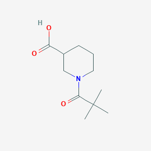 molecular formula C11H19NO3 B2427425 1-(2,2-Dimethylpropanoyl)piperidine-3-carboxylic acid CAS No. 923177-08-6