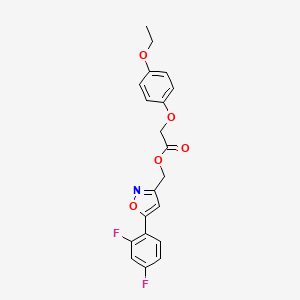 molecular formula C20H17F2NO5 B2427426 (5-(2,4-Difluorophenyl)isoxazol-3-yl)methyl 2-(4-ethoxyphenoxy)acetate CAS No. 1021122-02-0