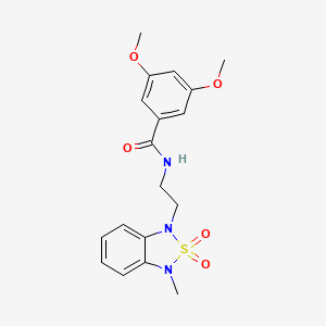 molecular formula C18H21N3O5S B2427429 3,5-dimethoxy-N-(2-(3-methyl-2,2-dioxidobenzo[c][1,2,5]thiadiazol-1(3H)-yl)ethyl)benzamide CAS No. 2034488-00-9