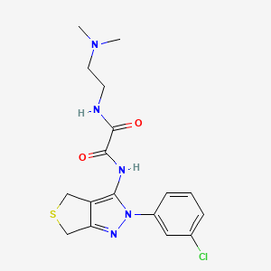 molecular formula C17H20ClN5O2S B2427454 N1-(2-(3-氯苯基)-4,6-二氢-2H-噻吩并[3,4-c]吡唑-3-基)-N2-(2-(二甲氨基)乙基)草酰胺 CAS No. 900010-71-1