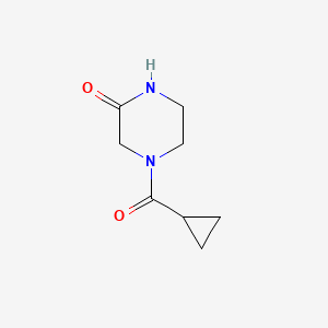 molecular formula C8H12N2O2 B2427456 4-(Cyclopropylcarbonyl)piperazin-2-one CAS No. 500201-52-5