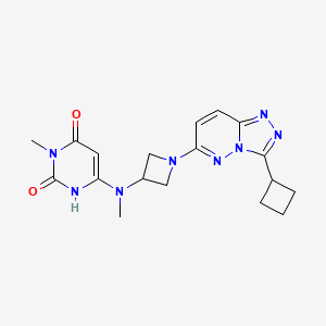 molecular formula C18H22N8O2 B2427460 6-[(1-{3-Cyclobutyl-[1,2,4]triazolo[4,3-b]pyridazin-6-yl}azetidin-3-yl)(methyl)amino]-3-methyl-1,2,3,4-tetrahydropyrimidine-2,4-dione CAS No. 2202468-76-4