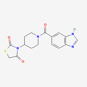 molecular formula C16H16N4O3S B2427469 3-(1-(1H-苯并[d]咪唑-5-羰基)哌啶-4-基)噻唑烷-2,4-二酮 CAS No. 2319850-95-6