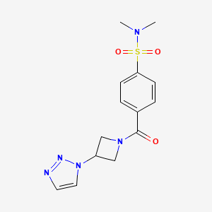 molecular formula C14H17N5O3S B2427473 4-(3-(1H-1,2,3-三唑-1-基)氮杂环丁烷-1-羰基)-N,N-二甲基苯磺酰胺 CAS No. 2202041-66-3