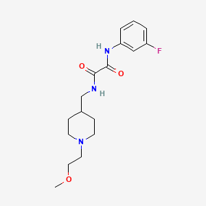 molecular formula C17H24FN3O3 B2427475 N1-(3-氟苯基)-N2-((1-(2-甲氧基乙基)哌啶-4-基)甲基)草酰胺 CAS No. 953136-99-7