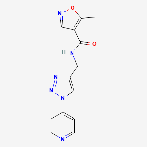 molecular formula C13H12N6O2 B2427483 5-甲基-N-((1-(吡啶-4-基)-1H-1,2,3-三唑-4-基)甲基)异噁唑-4-羧酰胺 CAS No. 2034380-18-0