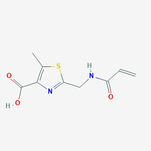 molecular formula C9H10N2O3S B2427496 5-Methyl-2-[(prop-2-enoylamino)methyl]-1,3-thiazole-4-carboxylic acid CAS No. 2249582-17-8