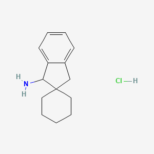 molecular formula C14H20ClN B2427498 Spiro[1,3-dihydroindene-2,1'-cyclohexane]-1-amine;hydrochloride CAS No. 2460755-83-1