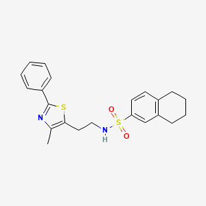 molecular formula C22H24N2O2S2 B2427504 N-[2-(4-甲基-2-苯基-1,3-噻唑-5-基)乙基]-5,6,7,8-四氢萘-2-磺酰胺 CAS No. 890953-75-0