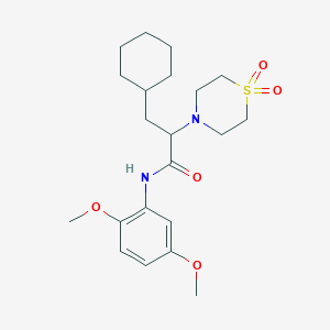 molecular formula C21H32N2O5S B2427508 3-环己基-N-(2,5-二甲氧基苯基)-2-(1,1-二氧代-1,4-噻嗪烷-4-基)丙酰胺 CAS No. 338963-11-4