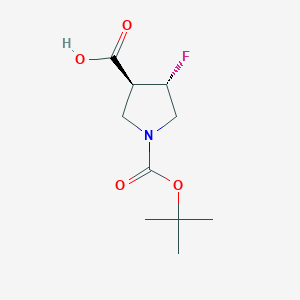 molecular formula C10H16FNO4 B2427530 (3S,4S)-4-Fluoro-1-[(2-methylpropan-2-yl)oxycarbonyl]pyrrolidine-3-carboxylic acid CAS No. 1903828-90-9