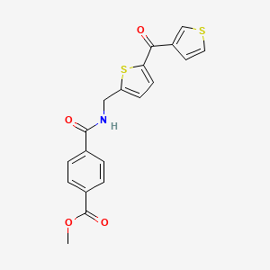 molecular formula C19H15NO4S2 B2427539 4-(((5-(噻吩-3-羰基)噻吩-2-基)甲基)氨基甲酰基)苯甲酸甲酯 CAS No. 1797547-69-3