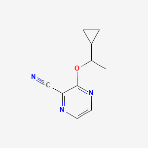 molecular formula C10H11N3O B2427548 3-(1-环丙基乙氧基)吡嗪-2-甲腈 CAS No. 2202162-75-0