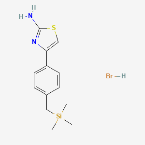 molecular formula C13H19BrN2SSi B2427559 4-[4-(Trimethylsilylmethyl)phenyl]-1,3-thiazol-2-amine;hydrobromide CAS No. 2580249-48-3