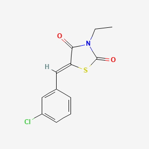 molecular formula C12H10ClNO2S B2427565 (5Z)-5-[(3-氯苯基)亚甲基]-3-乙基-1,3-噻唑烷-2,4-二酮 CAS No. 593274-20-5