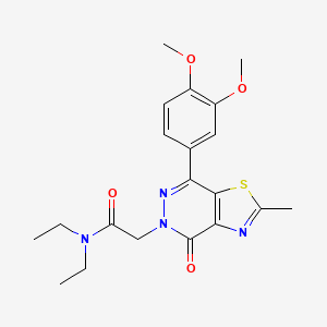 molecular formula C20H24N4O4S B2427576 2-(7-(3,4-dimethoxyphenyl)-2-methyl-4-oxothiazolo[4,5-d]pyridazin-5(4H)-yl)-N,N-diethylacetamide CAS No. 941943-33-5