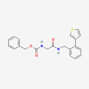 B2427597 Benzyl (2-oxo-2-((2-(thiophen-3-yl)benzyl)amino)ethyl)carbamate CAS No. 1797143-22-6