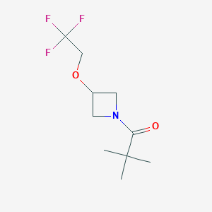 molecular formula C10H16F3NO2 B2427604 2,2-Dimethyl-1-(3-(2,2,2-trifluoroethoxy)azetidin-1-yl)propan-1-one CAS No. 2034249-71-1