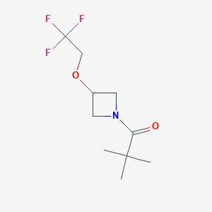 molecular formula C10H16F3NO2 B2427604 2,2-二甲基-1-(3-(2,2,2-三氟乙氧基)氮杂环丁烷-1-基)丙烷-1-酮 CAS No. 2034249-71-1