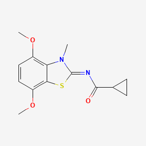 N-(4,7-dimethoxy-3-methyl-1,3-benzothiazol-2-ylidene)cyclopropanecarboxamide