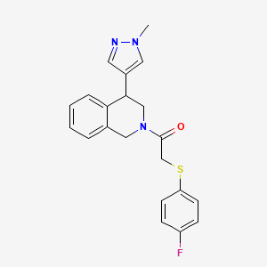 2-((4-fluorophenyl)thio)-1-(4-(1-methyl-1H-pyrazol-4-yl)-3,4-dihydroisoquinolin-2(1H)-yl)ethanone
