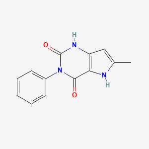 molecular formula C13H11N3O2 B2427611 6-Methyl-3-phenyl-1,5-dihydropyrrolo[3,2-d]pyrimidine-2,4-dione CAS No. 1443978-28-6