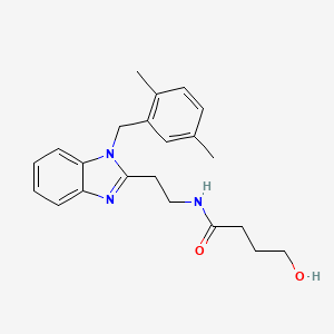 molecular formula C22H27N3O2 B2427618 N-(2-{1-[(2,5-ジメチルフェニル)メチル]-1H-1,3-ベンゾジアゾール-2-イル}エチル)-4-ヒドロキシブタンアミド CAS No. 890636-08-5