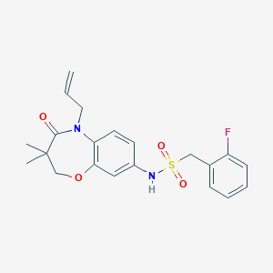 B2427619 N-(5-allyl-3,3-dimethyl-4-oxo-2,3,4,5-tetrahydrobenzo[b][1,4]oxazepin-8-yl)-1-(2-fluorophenyl)methanesulfonamide CAS No. 922049-47-6