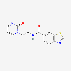 molecular formula C14H12N4O2S B2427623 N-(2-(2-氧代嘧啶-1(2H)-基)乙基)苯并[d]噻唑-6-甲酰胺 CAS No. 2310099-03-5