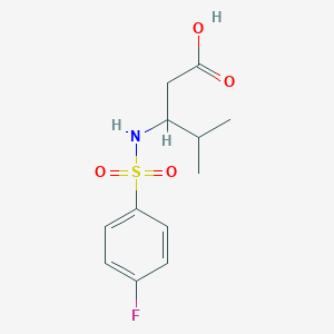 molecular formula C12H16FNO4S B2427627 3-{[(4-氟苯基)磺酰基]氨基}-4-甲基戊酸 CAS No. 440646-74-2