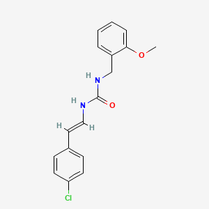 B2427639 1-[(E)-2-(4-chlorophenyl)ethenyl]-3-[(2-methoxyphenyl)methyl]urea CAS No. 338413-52-8