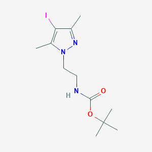 molecular formula C12H20IN3O2 B2427640 Tert-butyl N-[2-(4-iodo-3,5-dimethylpyrazol-1-yl)ethyl]carbamate CAS No. 2243512-02-7