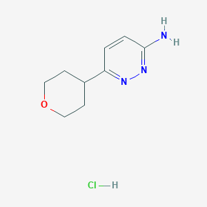 molecular formula C9H14ClN3O B2427641 6-(氧杂-4-基)吡啶并嘧啶-3-胺；盐酸盐 CAS No. 2413900-48-6