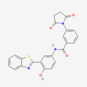 molecular formula C24H17N3O4S B2427659 N-[3-(1,3-苯并噻唑-2-基)-4-羟基苯基]-3-(2,5-二氧代吡咯烷-1-基)苯甲酰胺 CAS No. 361479-48-3