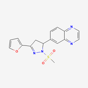 6-(3-(furan-2-yl)-1-(methylsulfonyl)-4,5-dihydro-1H-pyrazol-5-yl)quinoxaline