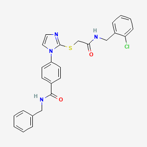 molecular formula C26H23ClN4O2S B2427664 N-benzyl-4-(2-((2-((2-chlorobenzyl)amino)-2-oxoethyl)thio)-1H-imidazol-1-yl)benzamide CAS No. 1359006-51-1