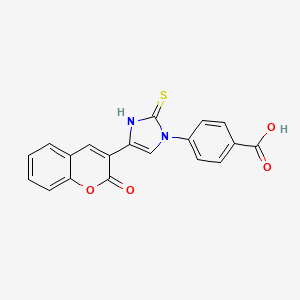molecular formula C19H12N2O4S B2427670 4-[5-(2-氧杂铬-3-基)-2-硫代亚基-1H-咪唑-3-基]苯甲酸 CAS No. 688791-75-5