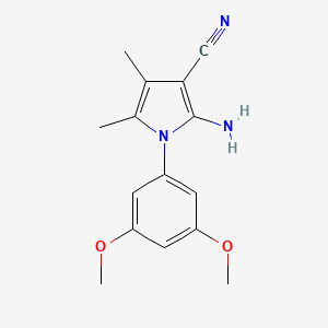 molecular formula C15H17N3O2 B2427671 2-amino-1-(3,5-dimethoxyphenyl)-4,5-dimethyl-1H-pyrrole-3-carbonitrile CAS No. 1097121-44-2