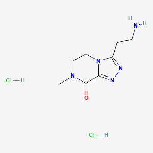 molecular formula C8H15Cl2N5O B2427674 3-(2-aminoethyl)-7-methyl-5H,6H,7H,8H-[1,2,4]triazolo[4,3-a]pyrazin-8-one dihydrochloride CAS No. 2094918-71-3