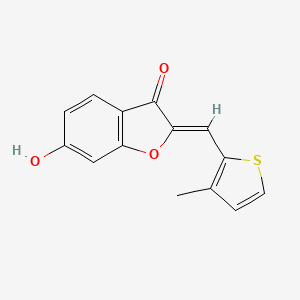 molecular formula C14H10O3S B2427675 (2Z)-6-hydroxy-2-[(3-methyl-2-thienyl)methylene]-1-benzofuran-3(2H)-one CAS No. 620546-02-3